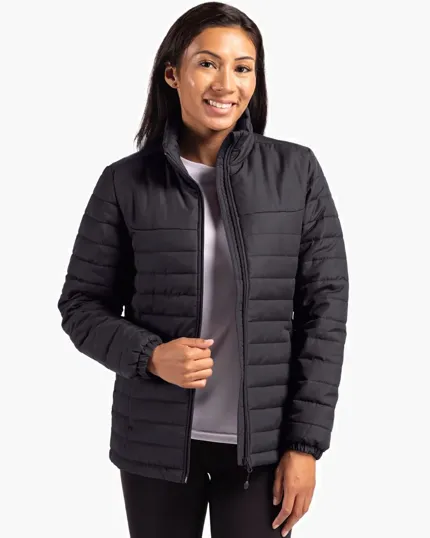 Clique Elevation Recycled Insulated Puffer Womens Full Zip Jacket — view 2
