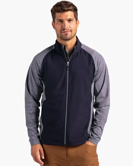 Adapt Recycled Soft Knit Stretch Men's Hybrid Full Zip Jacket — view 10
