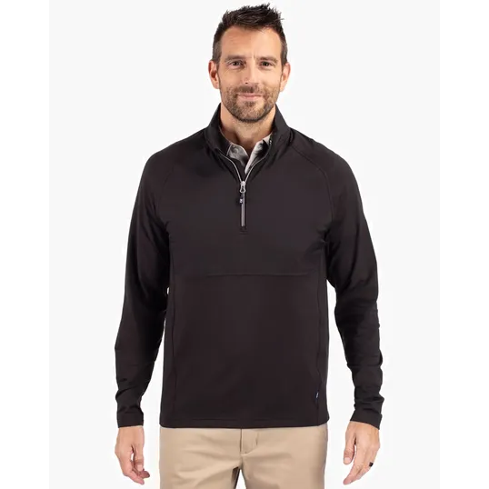 Adapt Recycled Soft Knit Stretch Men's Hybrid Quarter Zip Pullover — view 3