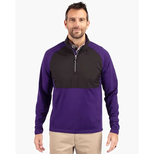 Adapt Recycled Soft Knit Stretch Men's Hybrid Quarter Zip Pullover — view 4