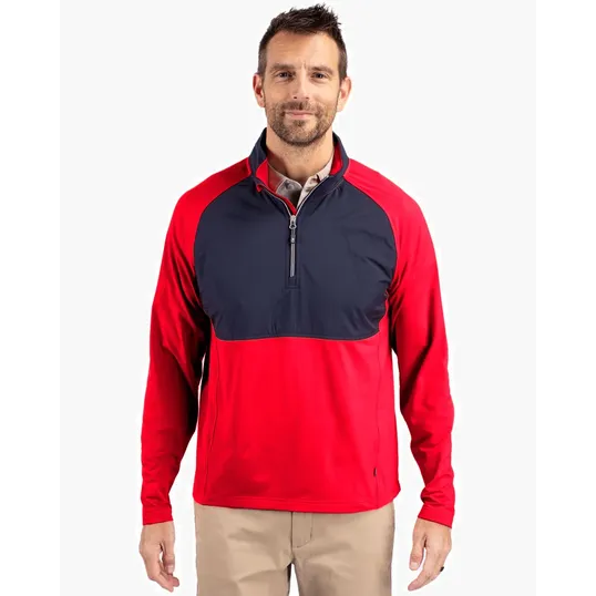 Adapt Recycled Soft Knit Stretch Men's Hybrid Quarter Zip Pullover — view 5