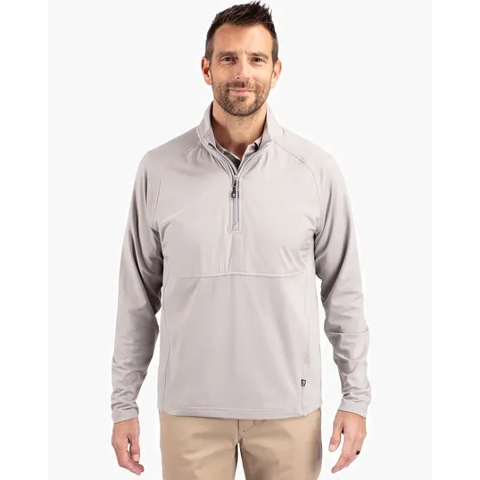 Adapt Recycled Soft Knit Stretch Men's Hybrid Quarter Zip Pullover — view 6