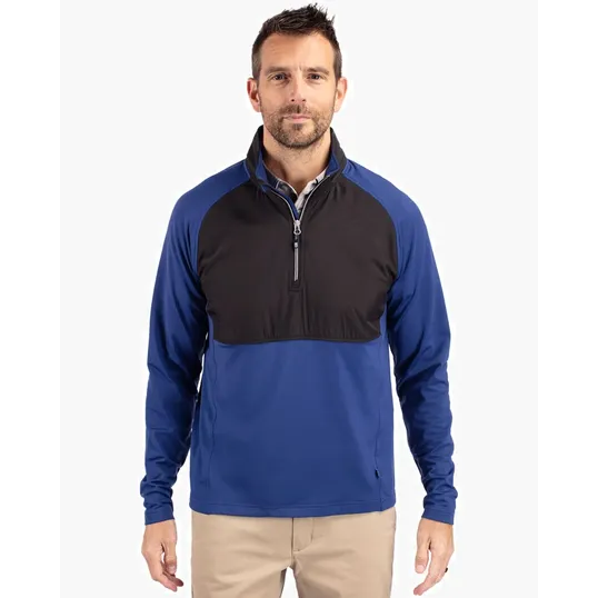 Adapt Recycled Soft Knit Stretch Men's Hybrid Quarter Zip Pullover — view 7