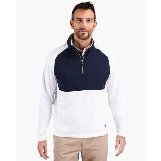 Adapt Recycled Soft Knit Stretch Men's Hybrid Quarter Zip Pullover — view 8