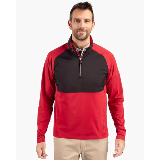 Adapt Recycled Soft Knit Stretch Men's Hybrid Quarter Zip Pullover — view 9