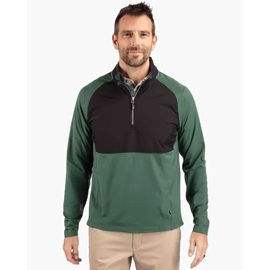 Adapt Recycled Soft Knit Stretch Men's Hybrid Quarter Zip Pullover — view 10