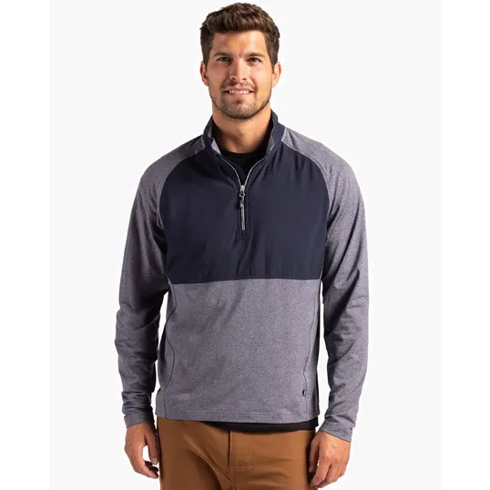 Adapt Recycled Soft Knit Stretch Men's Hybrid Quarter Zip Pullover — view 13