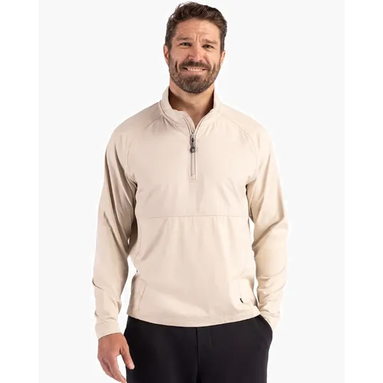 Adapt Recycled Soft Knit Stretch Men's Hybrid Quarter Zip Pullover — view 46