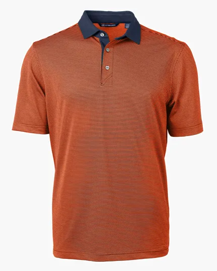 Virtue Recycled Micro Stripe Featherlight Pique Men's Polo — view 14