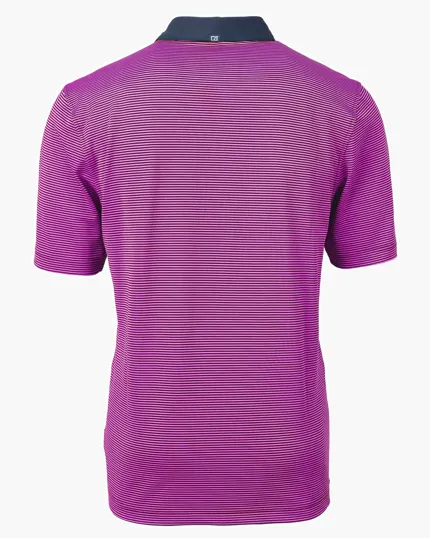Virtue Recycled Micro Stripe Featherlight Pique Men's Polo — view 28
