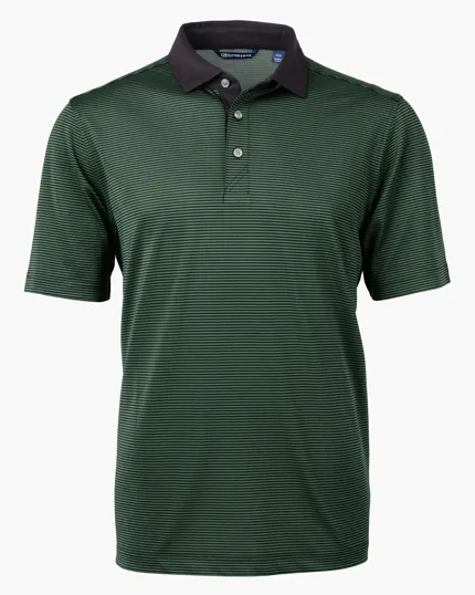 Virtue Recycled Micro Stripe Featherlight Pique Men's Polo — view 19