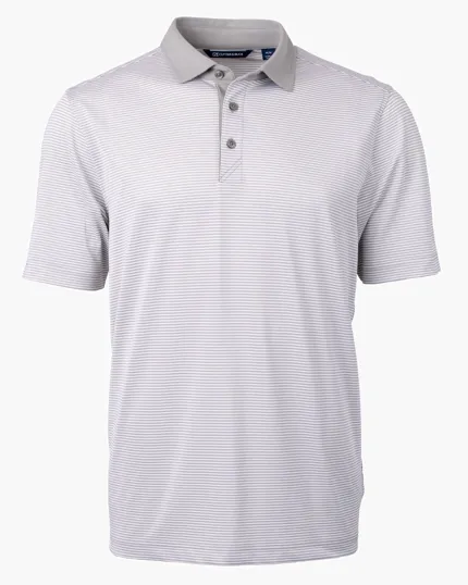 Virtue Recycled Micro Stripe Featherlight Pique Men's Polo — view 20