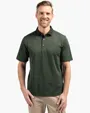 Virtue Recycled Micro Stripe Featherlight Pique Men's Polo — view 8