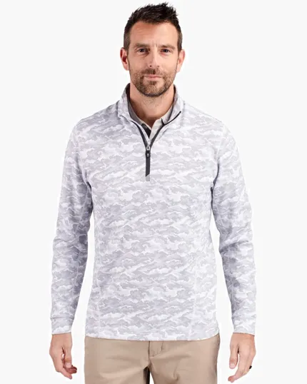 Traverse Recycled Smooth Stretch Men's Camo Quarter Zip Pullover