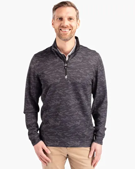 Traverse Recycled Smooth Stretch Men's Camo Quarter Zip Pullover — view 3