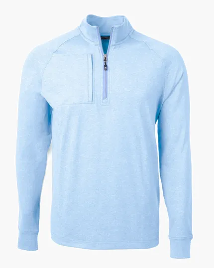 Adapt Recycled Soft Knit Stretch Men's Heathered Quarter Zip Pullover — view 10