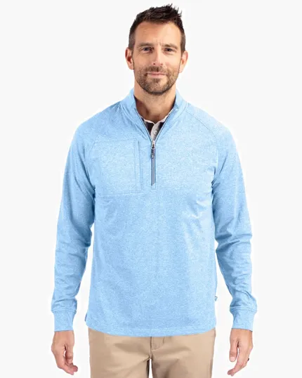 Adapt Recycled Soft Knit Stretch Men's Heathered Quarter Zip Pullover