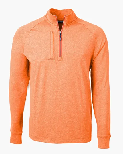 Adapt Recycled Soft Knit Stretch Men's Heathered Quarter Zip Pullover — view 12