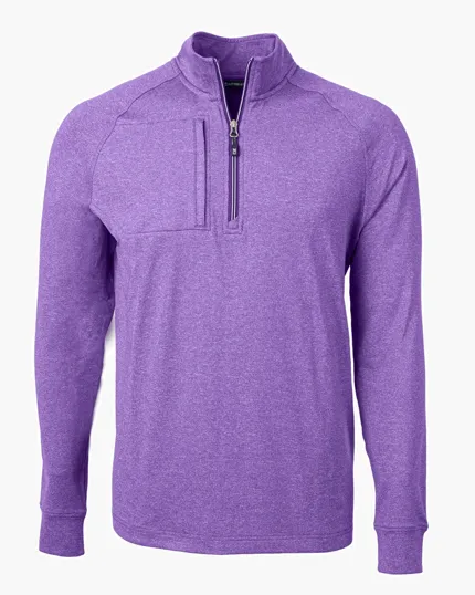 Adapt Recycled Soft Knit Stretch Men's Heathered Quarter Zip Pullover — view 13