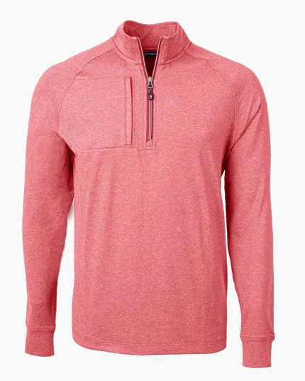 Adapt Recycled Soft Knit Stretch Men's Heathered Quarter Zip Pullover — view 14