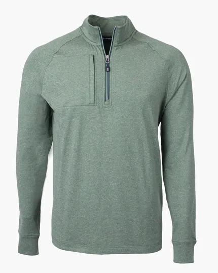 Adapt Recycled Soft Knit Stretch Men's Heathered Quarter Zip Pullover — view 15