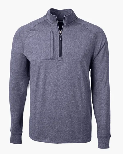 Adapt Recycled Soft Knit Stretch Men's Heathered Quarter Zip Pullover — view 16