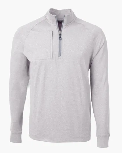Adapt Recycled Soft Knit Stretch Men's Heathered Quarter Zip Pullover — view 17