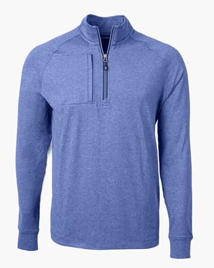 Adapt Recycled Soft Knit Stretch Men's Heathered Quarter Zip Pullover — view 18