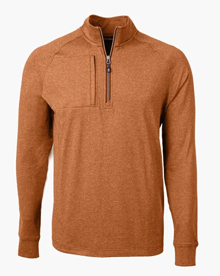 Adapt Recycled Soft Knit Stretch Men's Heathered Quarter Zip Pullover — view 30