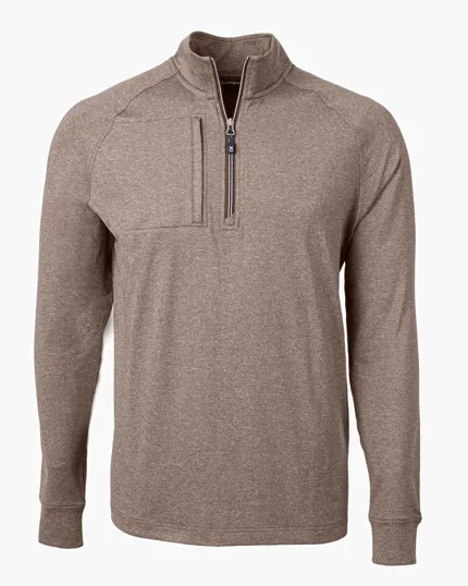 Adapt Recycled Soft Knit Stretch Men's Heathered Quarter Zip Pullover — view 31