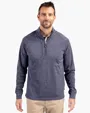 Adapt Recycled Soft Knit Stretch Men's Heathered Quarter Zip Pullover — view 7