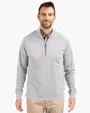 Adapt Recycled Soft Knit Stretch Men's Heathered Quarter Zip Pullover — view 8