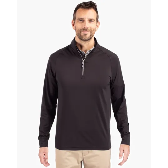 Adapt Recycled Soft Knit Stretch Men's Quarter Zip Pullover — view 3