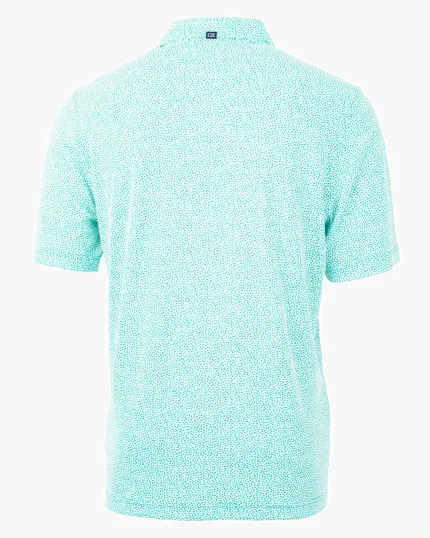 Virtue Recycled Botanical Print Featherlight Pique Men's Polo — view 20