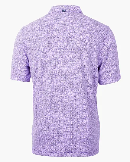 Virtue Recycled Botanical Print Featherlight Pique Men's Polo — view 25