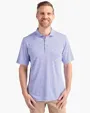 Virtue Recycled Botanical Print Featherlight Pique Men's Polo — view 2