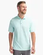 Virtue Recycled Botanical Print Featherlight Pique Men's Polo — view 3