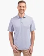 Virtue Recycled Botanical Print Featherlight Pique Men's Polo — view 4