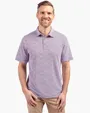 Virtue Recycled Botanical Print Featherlight Pique Men's Polo — view 8