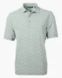 Virtue Recycled Botanical Print Featherlight Pique Men's Polo — view 30