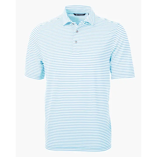 Virtue Recycled Stripe Featherlight Pique Men's Polo — view 20