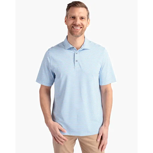 Virtue Recycled Stripe Featherlight Pique Men's Polo