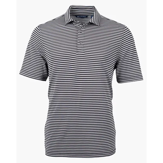 Virtue Recycled Stripe Featherlight Pique Men's Polo — view 21