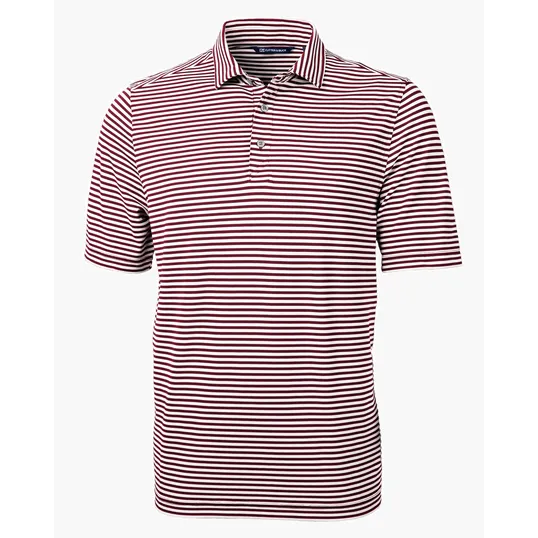 Virtue Recycled Stripe Featherlight Pique Men's Polo — view 22