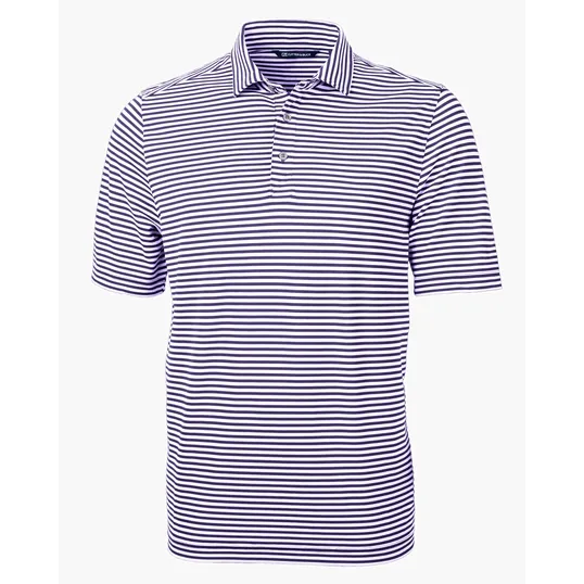 Virtue Recycled Stripe Featherlight Pique Men's Polo — view 24