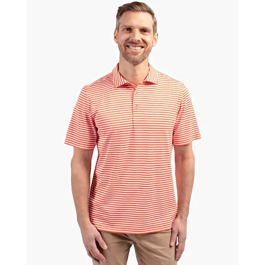 Virtue Recycled Stripe Featherlight Pique Men's Polo — view 6