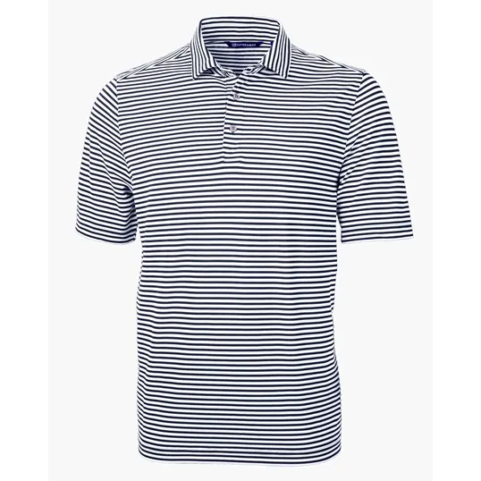 Virtue Recycled Stripe Featherlight Pique Men's Polo — view 27