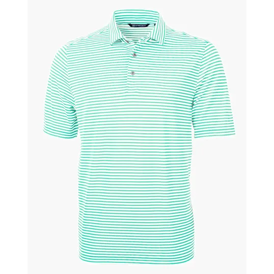 Virtue Recycled Stripe Featherlight Pique Men's Polo — view 28