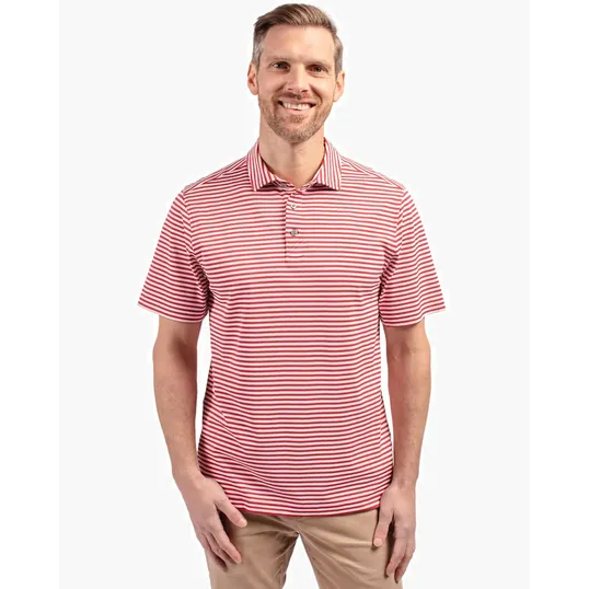 Virtue Recycled Stripe Featherlight Pique Men's Polo — view 15