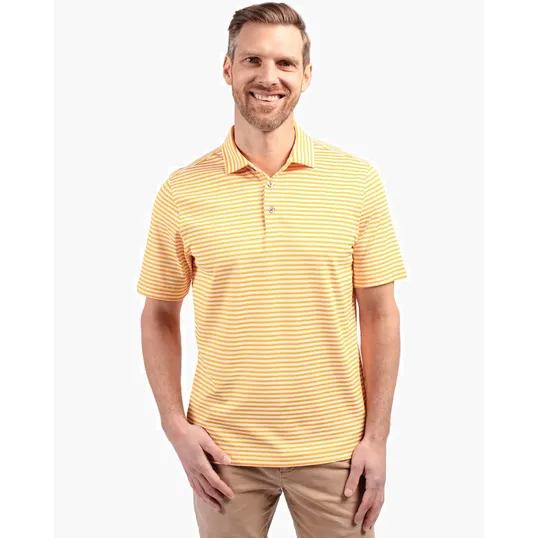 Virtue Recycled Stripe Featherlight Pique Men's Polo — view 16